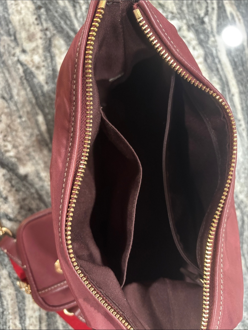 Coach Nylon Shoulder Bag with Gold Hardware. 11w x 3 1/2 x6w - Picture 3 of 8